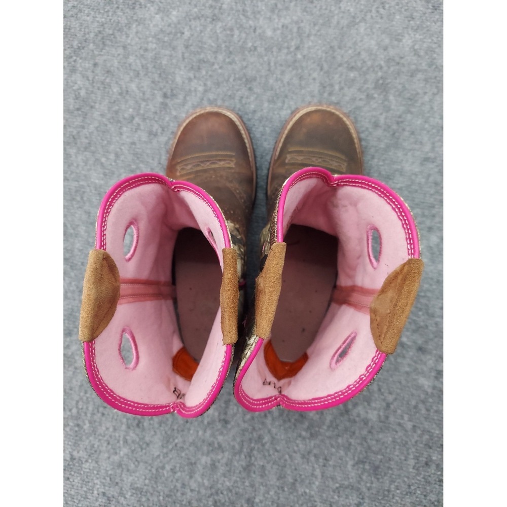 ARIAT Fatbaby Western Boots Womens 8.5B Brown Camo Pink Roper Cowgirl Festival - Picture 5 of 14